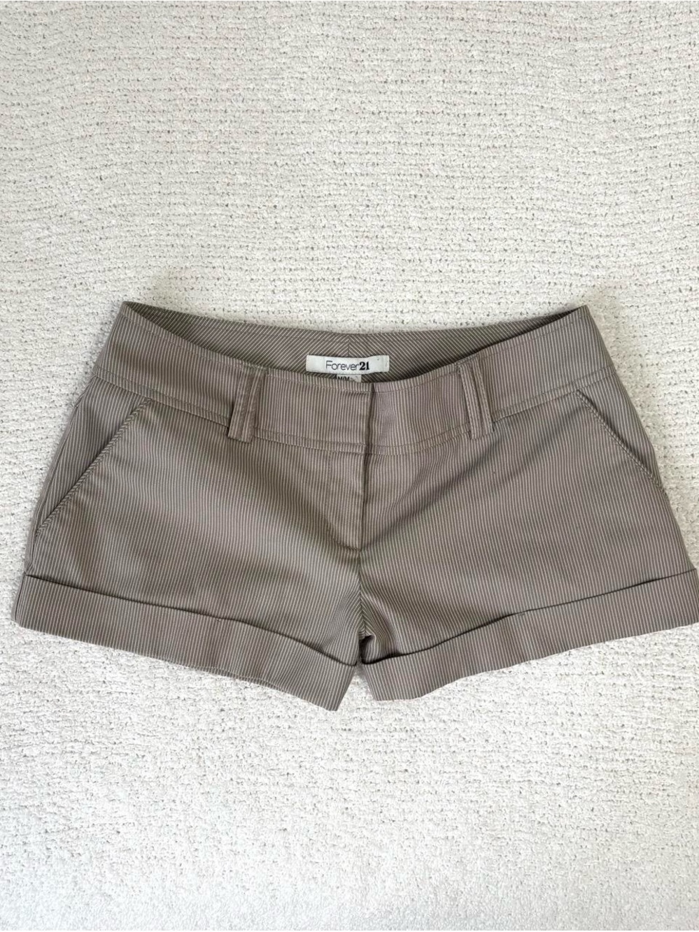 Y2K Forever 21 striped low rise cuffed shorts